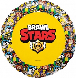 Круг фольга "Brawl star", желтый