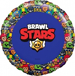 Круг фольга "Brawl star", синий